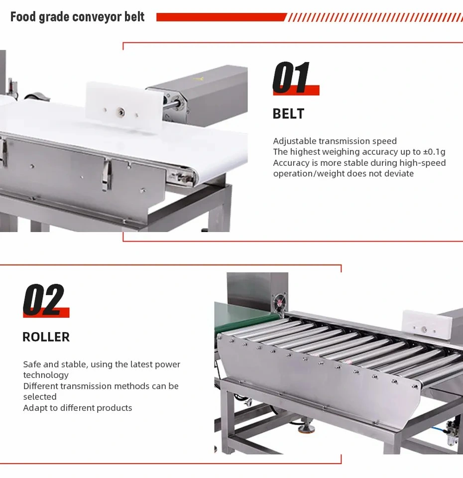 40kg Available Digital Conveyor Belt Checkweigher Raw Meat Seafood Automatic Online Conveying Check Weigher